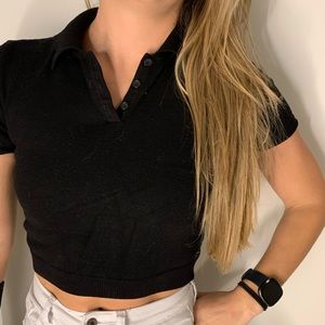 Short-sleeved Sweater Crop-top Polo